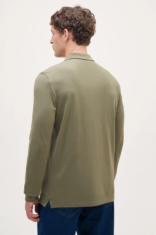 Поло с длинным рукавом из хлопка - G081SZ0820ART_TP01 Толстовка муж. (VR111, XS)