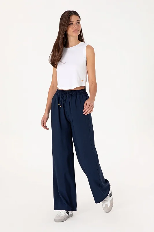 Брюки на кулиске широкие - G082SZ0780ECOLE Брюки жен. (VR033, 38)