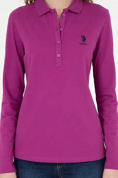 Поло с длинным рукавом из хлопка - G082SZ0820TPG-SK023 Толстовка жен. (VR037, XS)