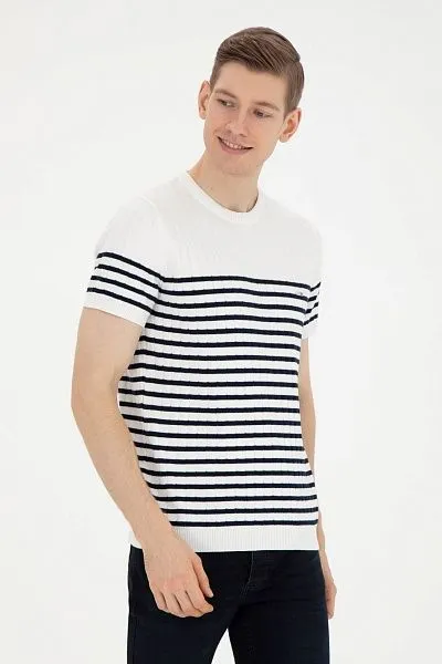 Футболка трикотажная из хлопка в полоску - G081SZ0TK0TIGER Кофта муж. (VR019, S)