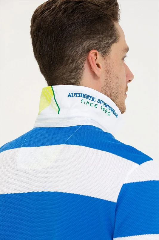 Футболка-поло из хлопка в полоску - G081SZ0110CENZA Футболка муж. (VR045, XS)