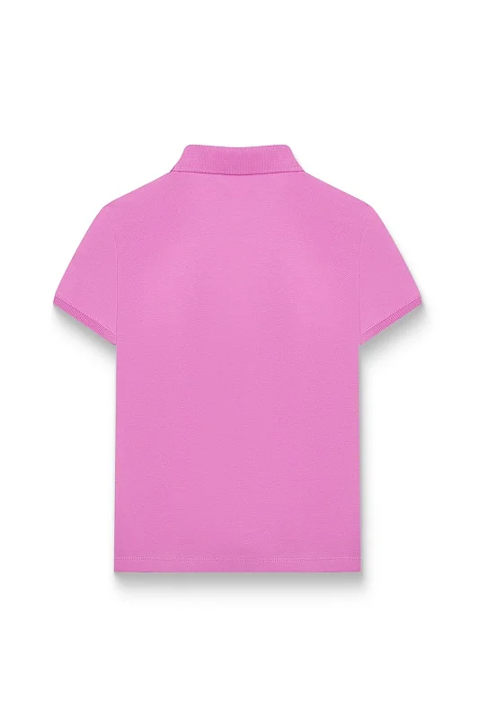 Футболка-поло из хлопка c принтом на планке для девочек - G084SZ0110TP01-IY024 Футболка жен. детс. (VR037, 4_5)