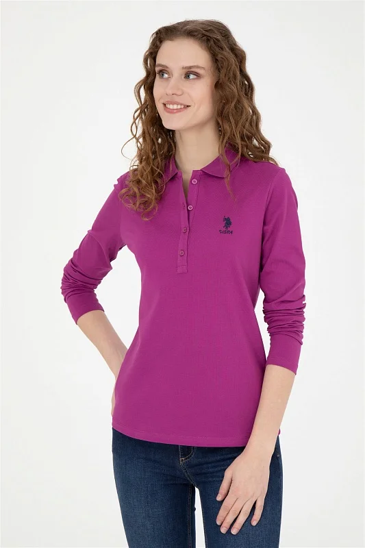 Поло с длинным рукавом из хлопка - G082SZ0820TPG-SK023 Толстовка жен. (VR037, XS)