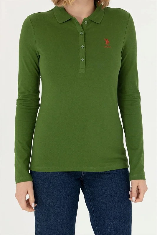 Поло с длинным рукавом из хлопка - G082SZ0820TPG-SK023 Толстовка жен. (VR054, XL)