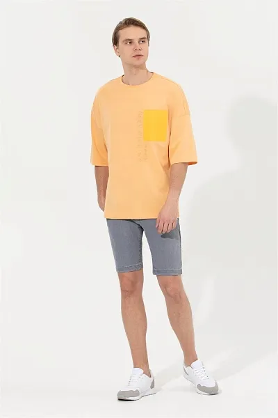 Футболка из хлопка с надписью - G081SZ0110MATHEN Футболка муж. (VR202, XL)