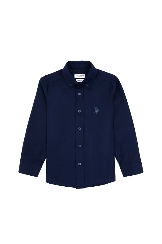 Рубашка хлопковая для мальчиков - G083SZ0040E_METOKIDS25K Сорочка муж. детс. (VR033, 9_10)