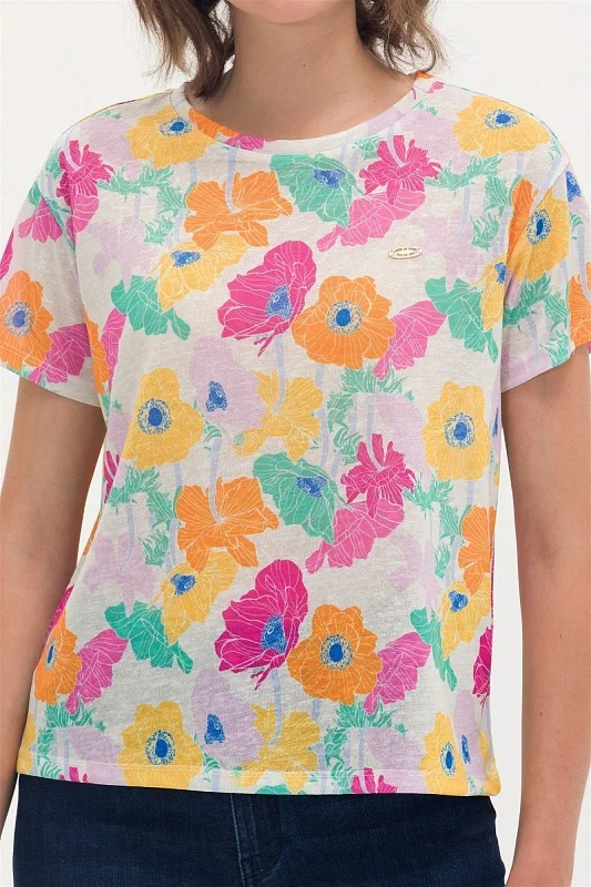 Футболка с цветочным принтом - G082SZ0110MADAN Футболка жен. (VR071, 2XS)