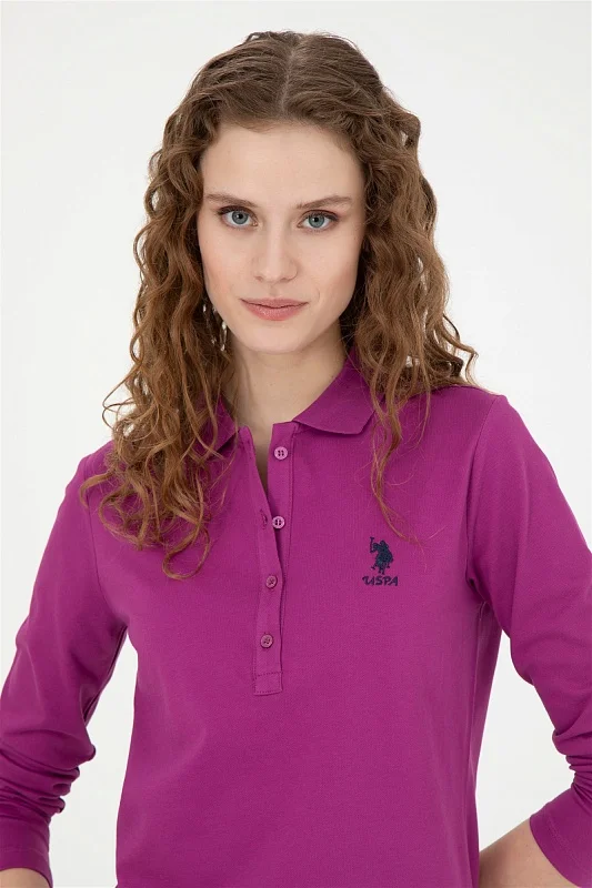 Поло с длинным рукавом из хлопка - G082SZ0820TPG-SK023 Толстовка жен. (VR037, XS)