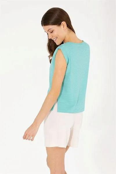 Футболка из смесовой вискозы без рукавов - G082SZ0110MEL Футболка жен. (VR090, XS)