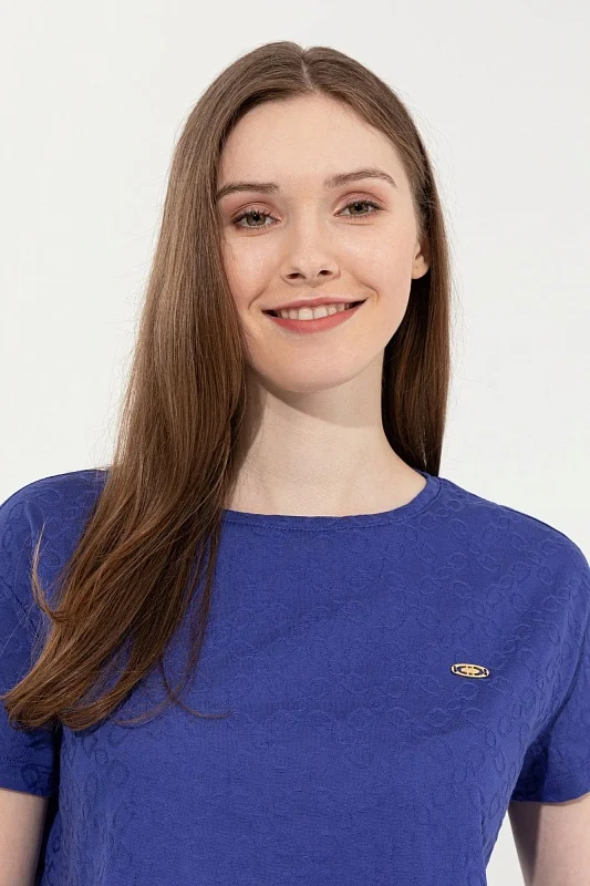 Футболка из хлопка с рельефным узором - G082SZ0110FERTE Футболка жен. (VR212, S)