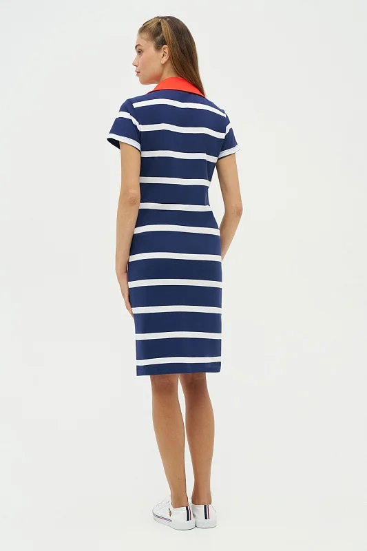 Платье-поло из хлопка в полоску - G082SZ0750R-MERLE Платье жен. (VR033, XS)