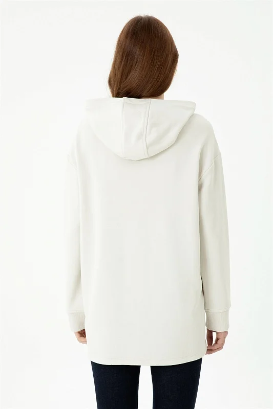 Худи удлиненное с надписью - G082GL0820RC-GELIF Толстовка жен. (VR049, 2XS)