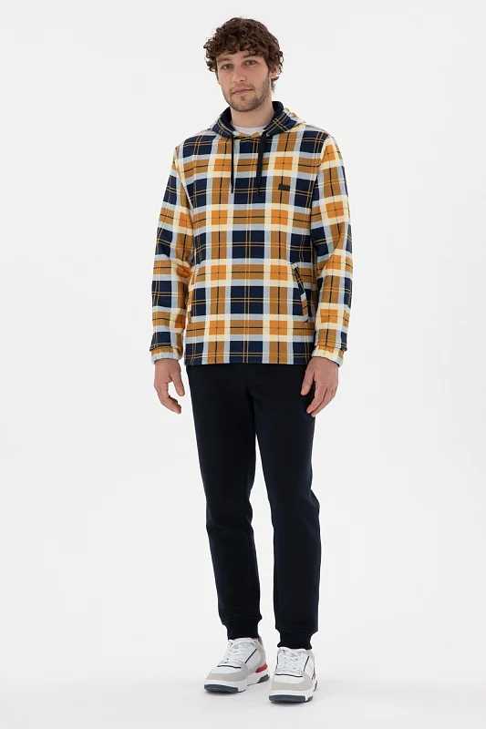 Худи в клетку с карманом-кенгуру - G081SZ0820TRANG Толстовка муж. (VR071, XS)