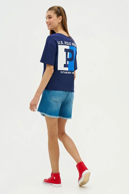 Футболка из хлопка с логотипом - G082SZ0110R-METTO Футболка жен. (VR033, XS)