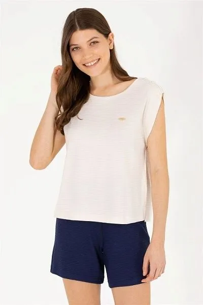 Футболка из смесовой вискозы без рукавов - G082SZ0110MEL Футболка жен. (VR071, 2XS)