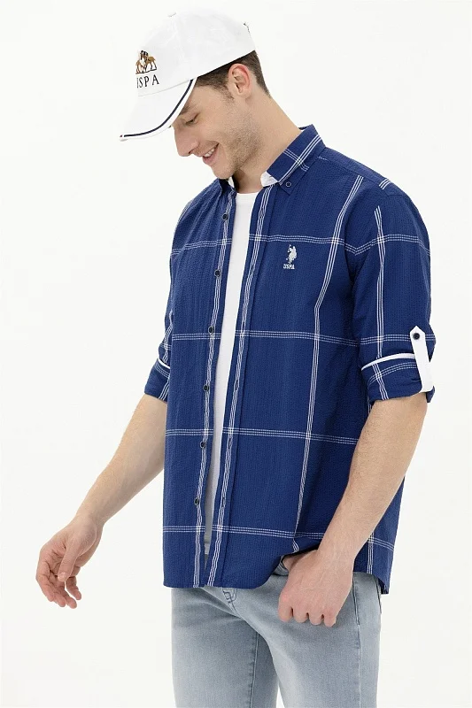 Рубашка из жатого хлопка свободная - G081SZ0040MILASO Сорочка муж. (VR033, S)