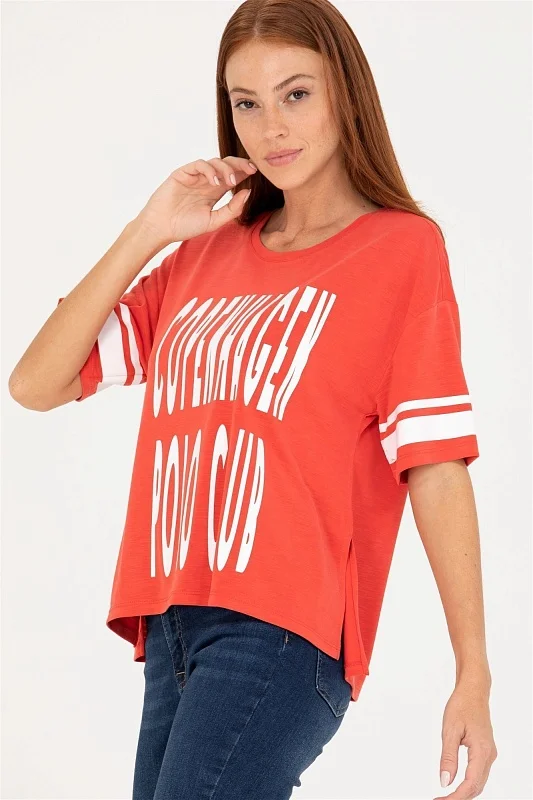 Футболка из модала с надписью - G082SZ0110MAK-S Футболка жен. (VR030, XS)