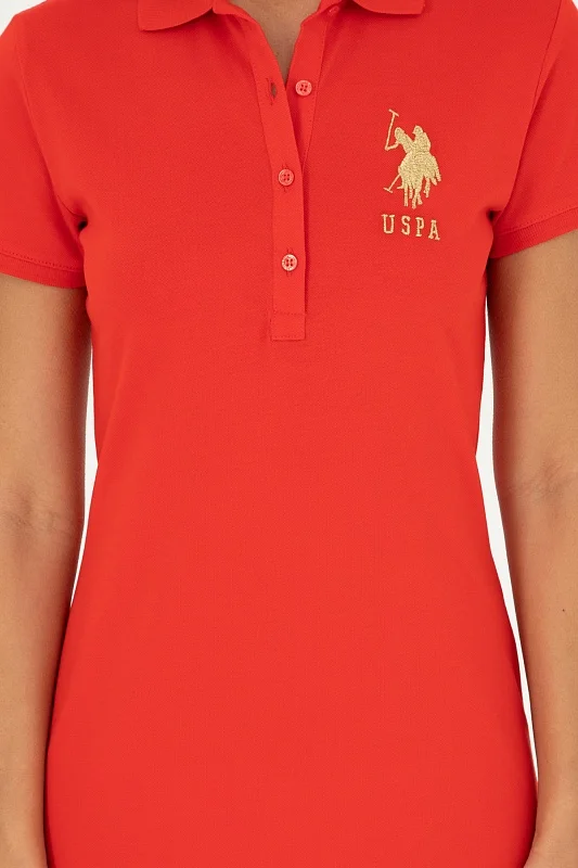 Платье-поло из хлопка с контрастным логотипом приталенное - G082SZ0750MTS02224-075 Платье жен. (VR030, S)