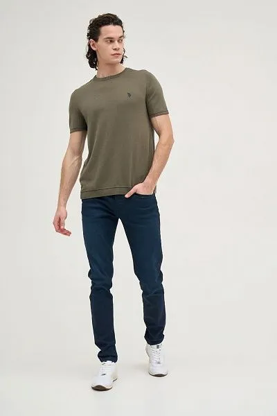 Футболка из хлопка с контрастной окантовкой - G081SZ0TK0FORLA-R Кофта муж. (VR027, S)