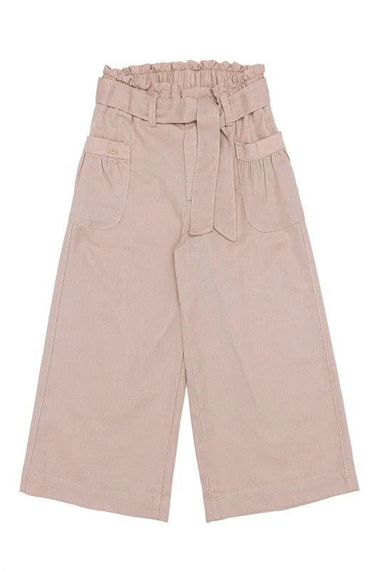 Кюлоты с добавлением льна для девочек - G084SZ0780MONITEKIDS Брюки жен. детс. (VR085, 3_4)