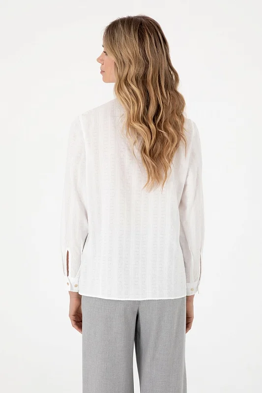 Рубашка с вискозой в полоску прямая - G082SZ0040MAYSI Сорочка жен. (VR013, 40)