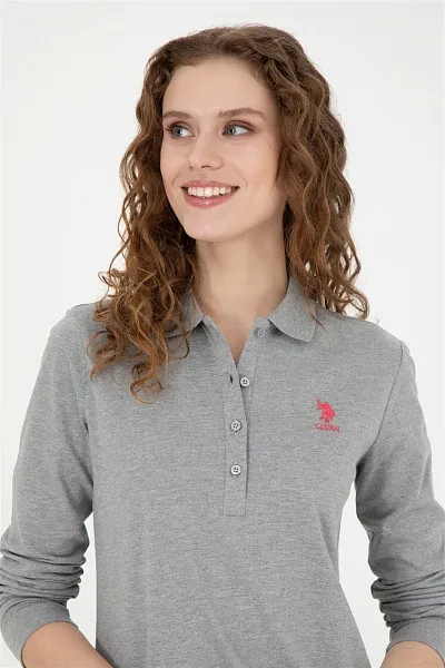 Поло с длинным рукавом из хлопка - G082SZ0820TPG-SK023 Толстовка жен. (VR086, S)