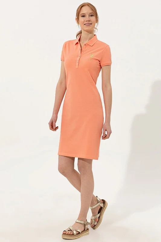 Платье-поло из хлопка с контрастным логотипом приталенное - G082SZ0750MTS02222-075 Платье жен. (VR047, 2XS)
