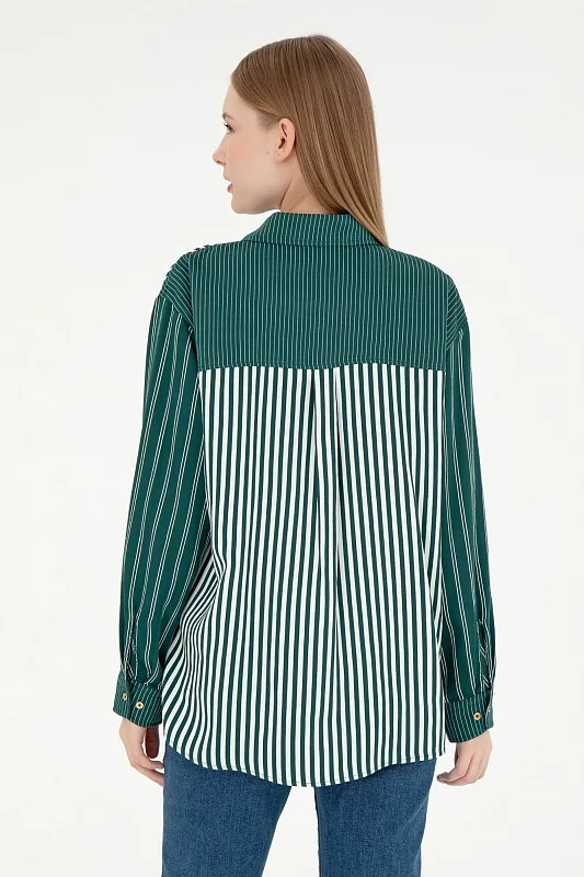 Рубашка с вискозой в полоску свободная - G082SZ0040KEDIE_R Сорочка жен. (VR079, 38)