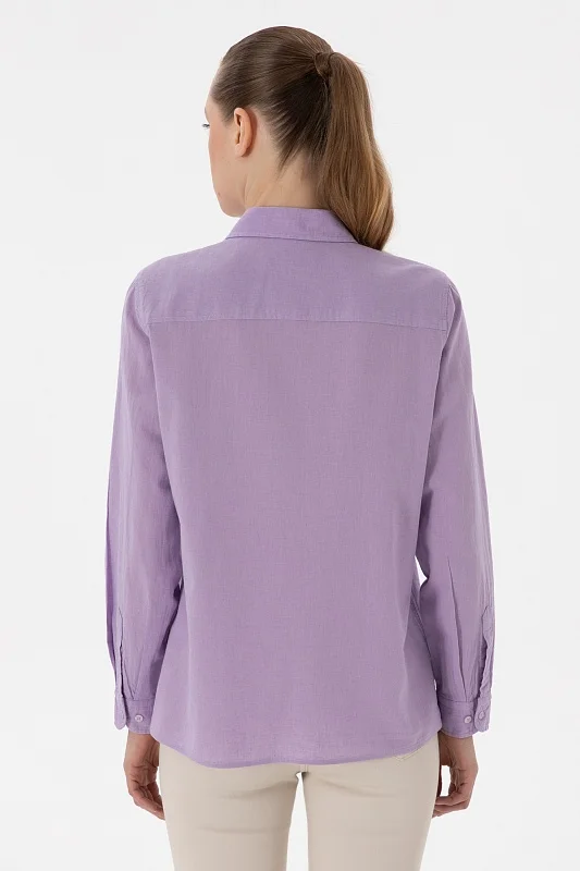 Рубашка из хлопка с добавлением льна прямая - G082SZ0040ELMY025Y Сорочка жен. (VR034, 42)
