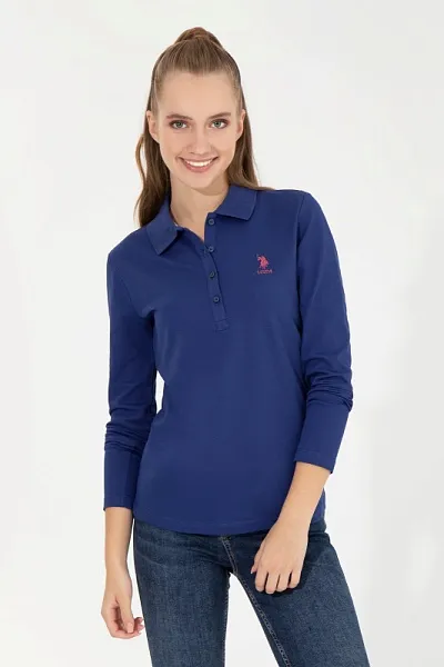Поло с длинным рукавом из хлопка - G082SZ0820TPG-SK022 Толстовка жен. (VR212, S)