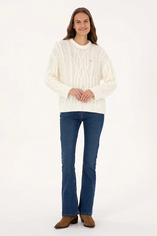 Свитер с шерстью и узором косы - G082SZ0TK0FEREM Кофта жен. (VR256, S)