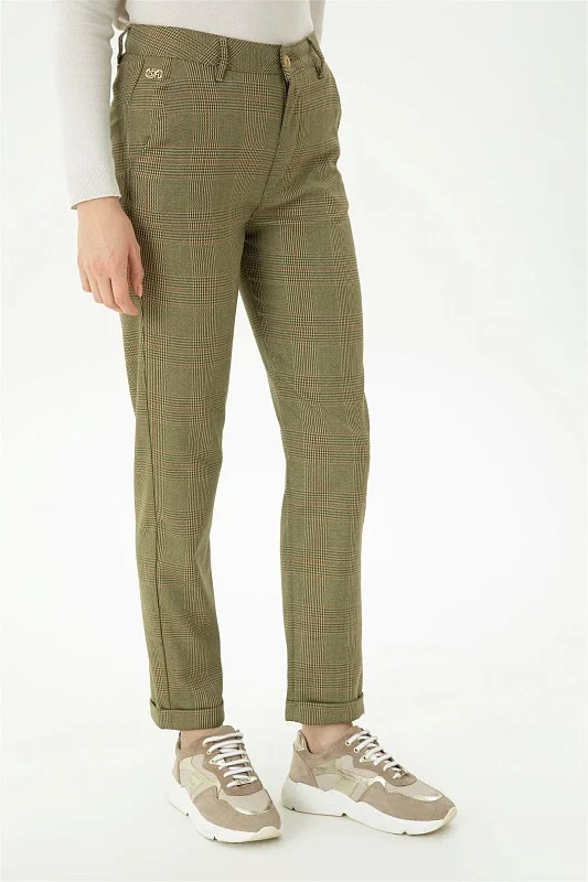 Брюки в клетку зауженные к низу - G082SZ0780MAREH Брюки жен. (VR183, 38)