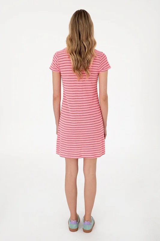 Платье-поло мини с вискозой в полоску - G082SZ0750SAKI Платье жен. (VR041, 2XS)