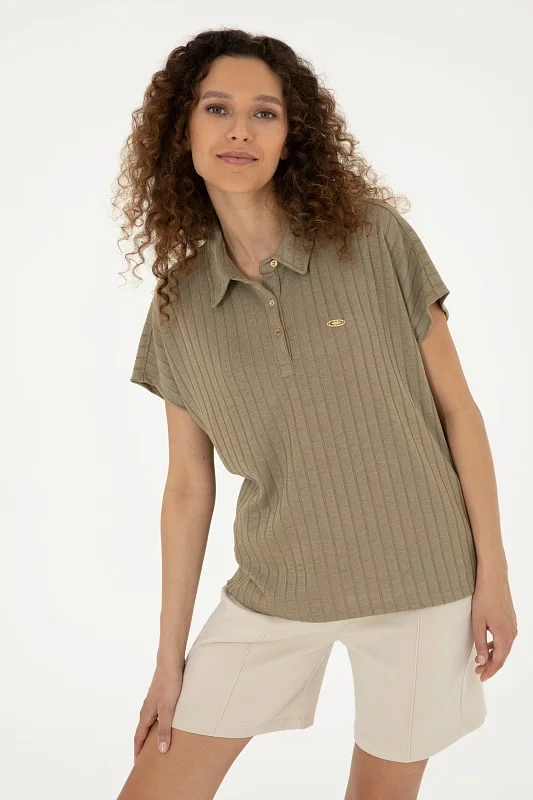 Футболка-поло трикотажная свободная - G082SZ0110PAT Футболка жен. (VR027, XS)