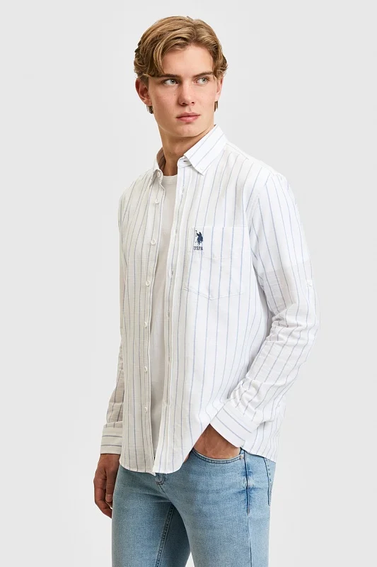 Рубашка из хлопка в полоску прямая - G081SZ0040KAMBA Сорочка муж. (VR003, 2XL)