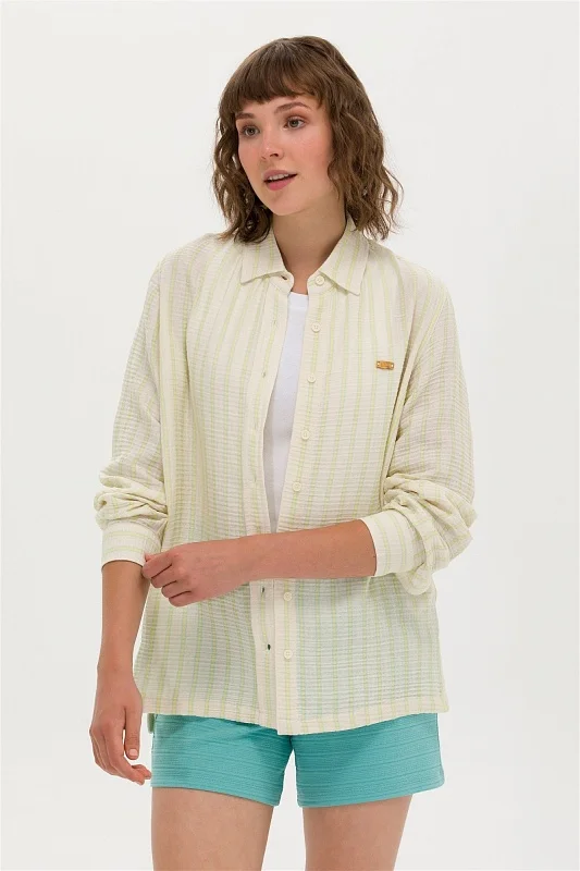 Рубашка из жатого хлопка свободная - G082SZ0040AKALIN Сорочка жен. (VR083, 40)