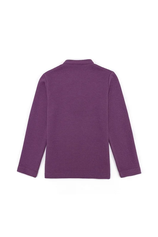 Лонгслив из вафельной ткани для мальчиков - G083SZ0820MAUKIDS Толстовка муж. детс. (VR037, 11_12)