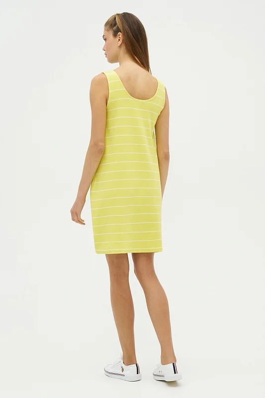 Платье трикотажное без рукавов в полоску - G082SZ0750R_MARRI Платье жен. (VR168, XS)