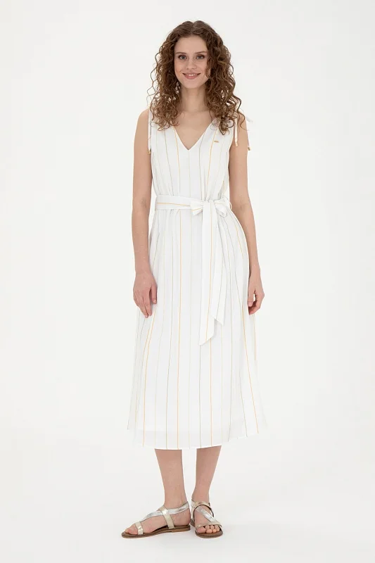 Платье миди с кулиской на плечах - G082SZ0320USAGI Платье жен. (VR027, 34)