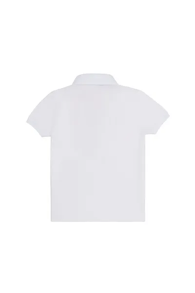 Футболка-поло из хлопка c принтом на планке для девочек - G084SZ0110TP01-IY024 Футболка жен. детс. (VR013, 3_4)