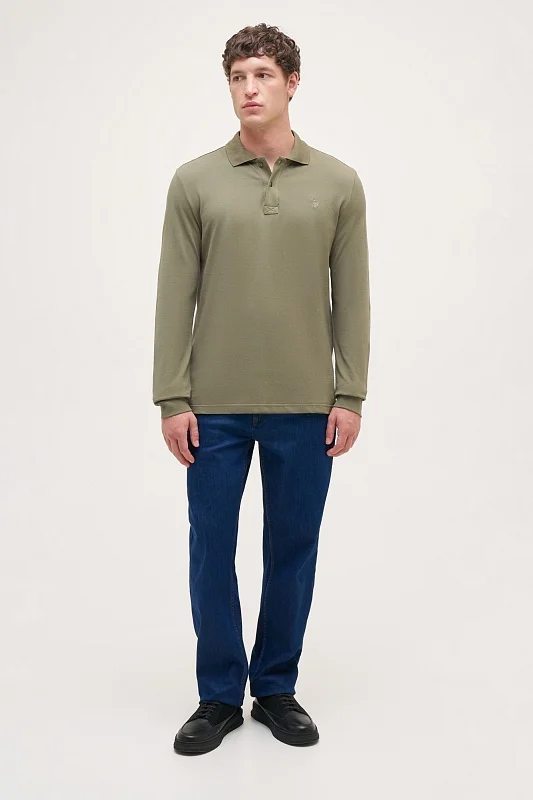 Поло с длинным рукавом из хлопка - G081SZ0820ART_TP01 Толстовка муж. (VR111, XS)