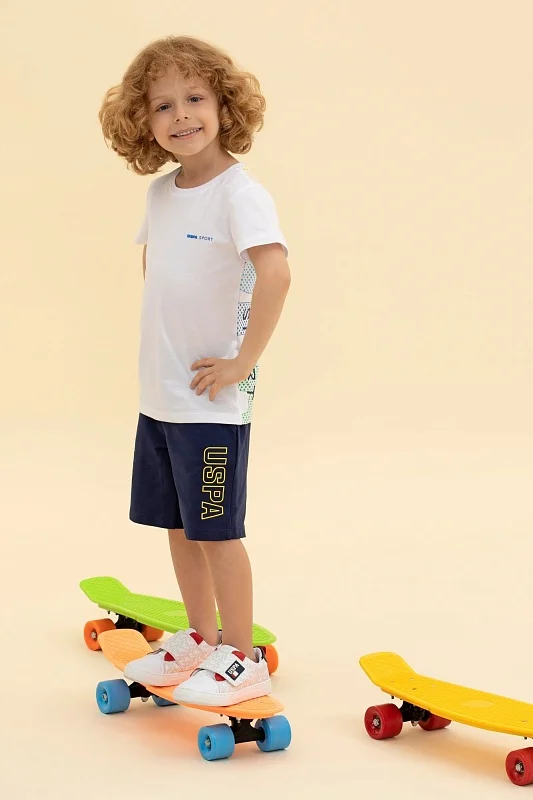 Футболка из хлопка с логотипом для мальчиков - G083SZ0110PUNOKIDS Футболка муж. детс. (VR013, 6_7)