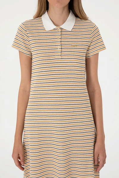 Платье-поло мини с вискозой в полоску - G082SZ0750SAKI Платье жен. (VR202, L)