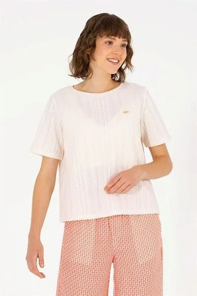 Футболка из рельефной ткани - G082SZ0110MANTE Футболка жен. (VR071, XS)