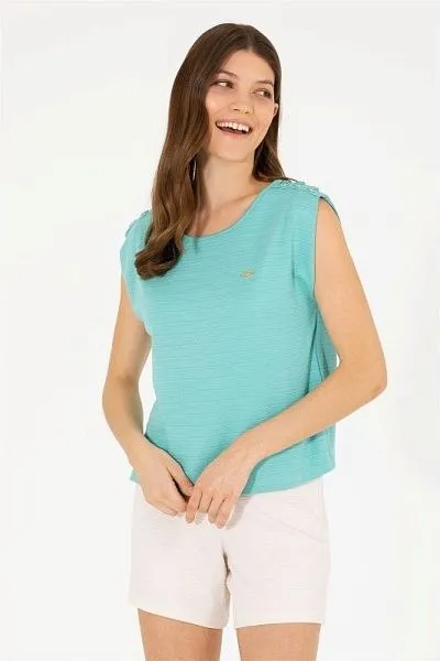 Футболка из смесовой вискозы без рукавов - G082SZ0110MEL Футболка жен. (VR090, XS)
