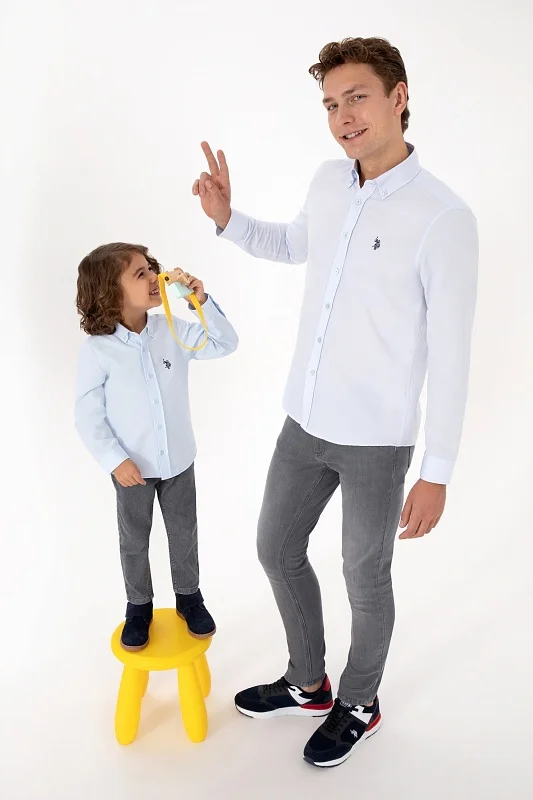 Рубашка из смесового хлопка приталенная - G081SZ0040E_METO25K Сорочка муж. (VR003, XS)