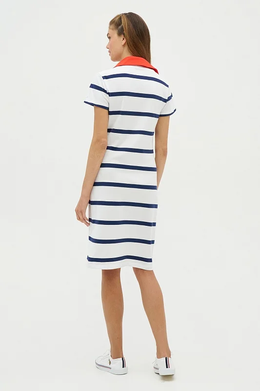 Платье-поло из хлопка в полоску - G082SZ0750R-MERLE Платье жен. (VR013, XS)