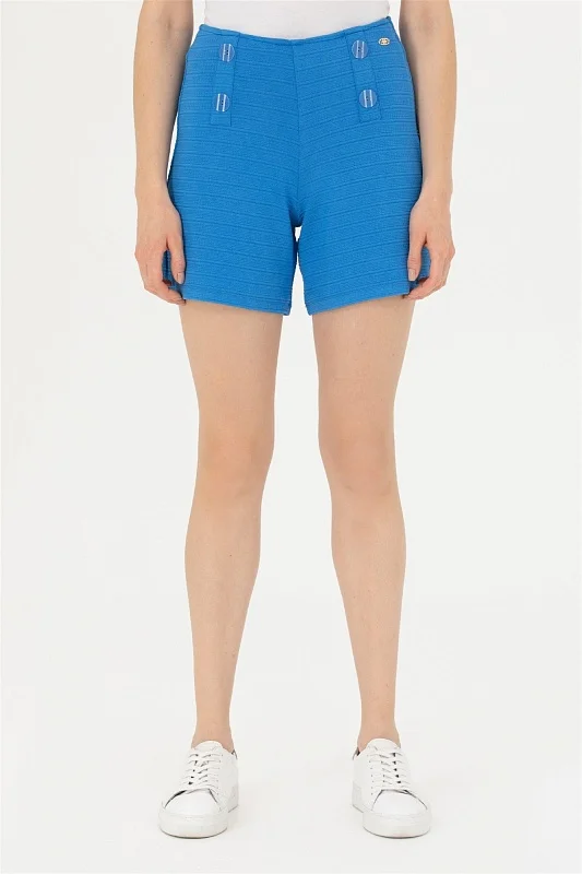 Шорты из вискозы с декоративными пуговицами - G082SZ0OS0MELKE Брюки спорт. жен. (VR045, 2XS)
