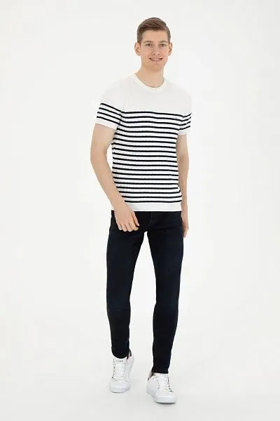 Футболка трикотажная из хлопка в полоску - G081SZ0TK0TIGER Кофта муж. (VR019, S)