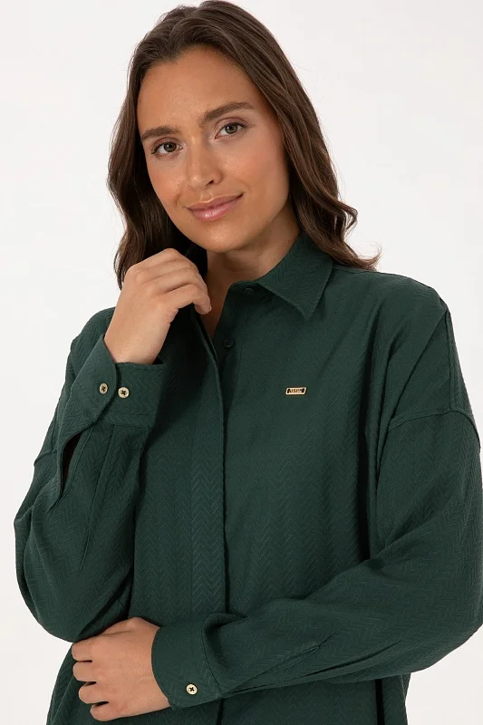 Рубашка фактурная с вискозой свободная - G082SZ0040E_NOVAC Сорочка жен. (VR079, 40)